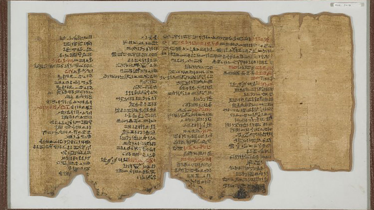 The Bremner-Rhind Papyrus (305 BC) (El papiro Bremner-Rhind [350 a. C.]) a través de The British Museum