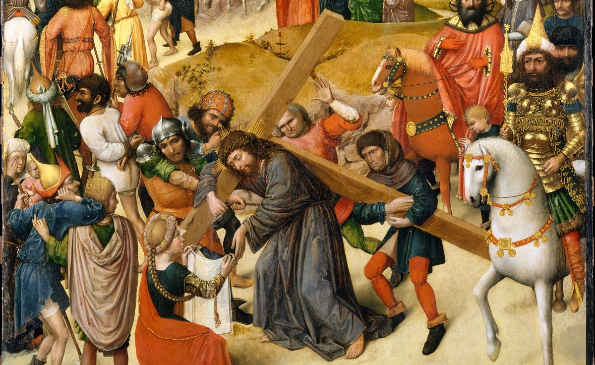 "Christ Bearing the Cross" (Cristo cargando la cruz) por un pintor neerlandés a través de The Met