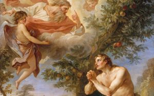 "The Rebuke of Adam and Eve", (La reprensión de Adán y Eva) por Charles Joseph Natoire