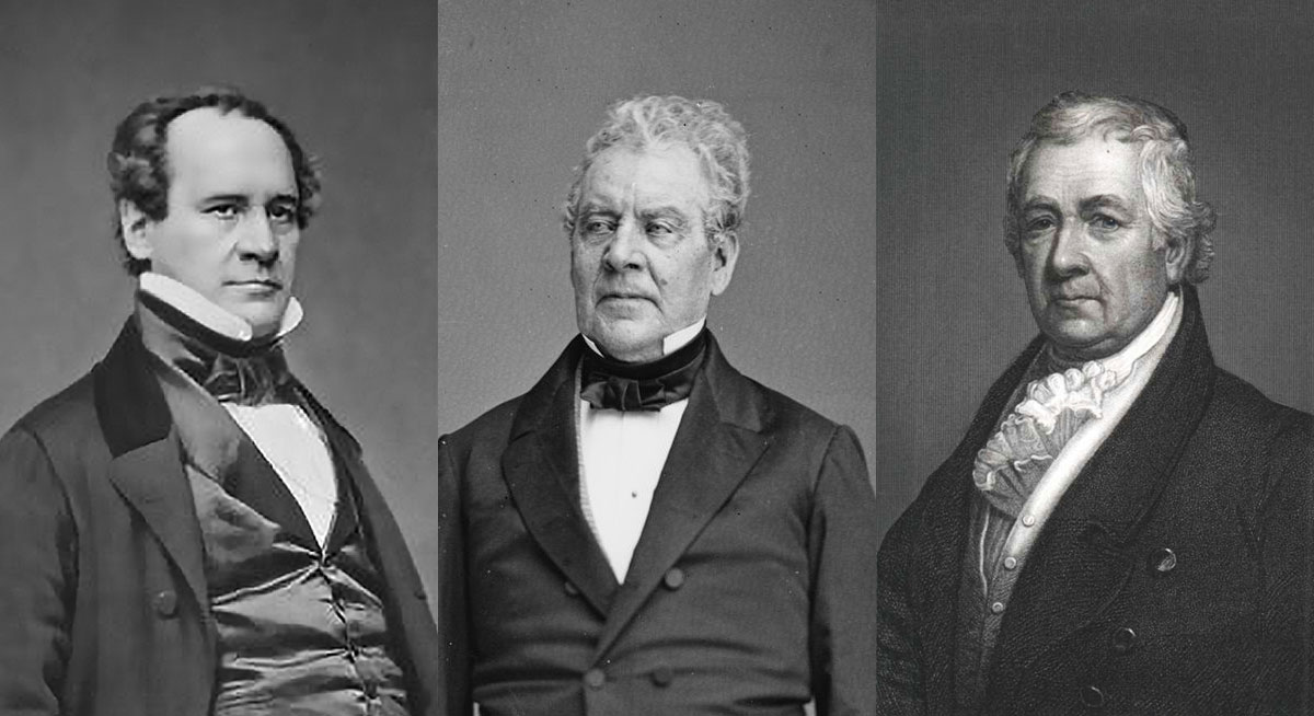 De izquierda a derecha: Charles Anthon, Luther Bradish, Samuel Mitchell
