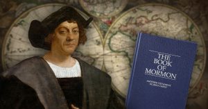 Imagen de Book of Mormon Central. Contiene: retrato de un hombre, se dice que es Cristóbal Colón por Sebastiano del Piombo, ca.1519 a través de Wikimedia Commons; Mapa mundial ca.1689 a través de Wikimedia Commons; Fotografía del Libro de Mormón