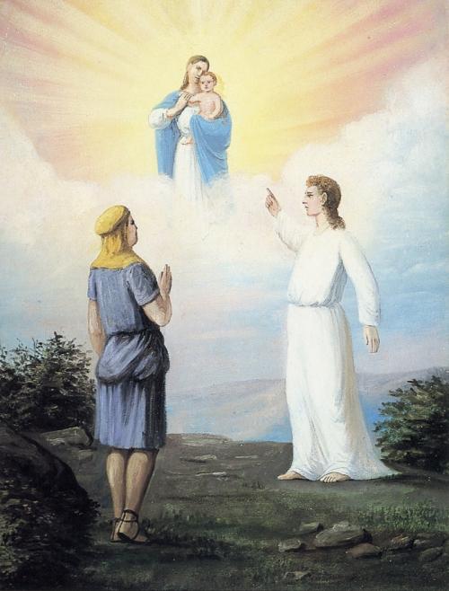 "Nephi's Vision of the Virgin Mary" (La visión de Nefi de la virgen María) por CCA Christensen