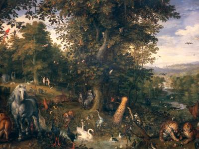 The Garden of Eden with the Fall of Man (El jardín de Edén con la caída del hombre) por Jan Brueghel the Elder. Imagen a través de Wikimedia Commons