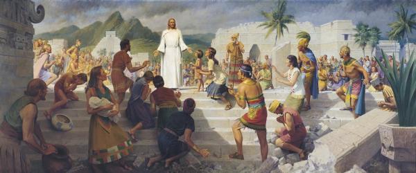 "Christ Visits the Americas" (Cristo visita a las Américas) por John Scott