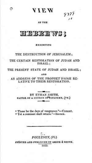 La página de título de Ethan Smith's View of the Hebrews