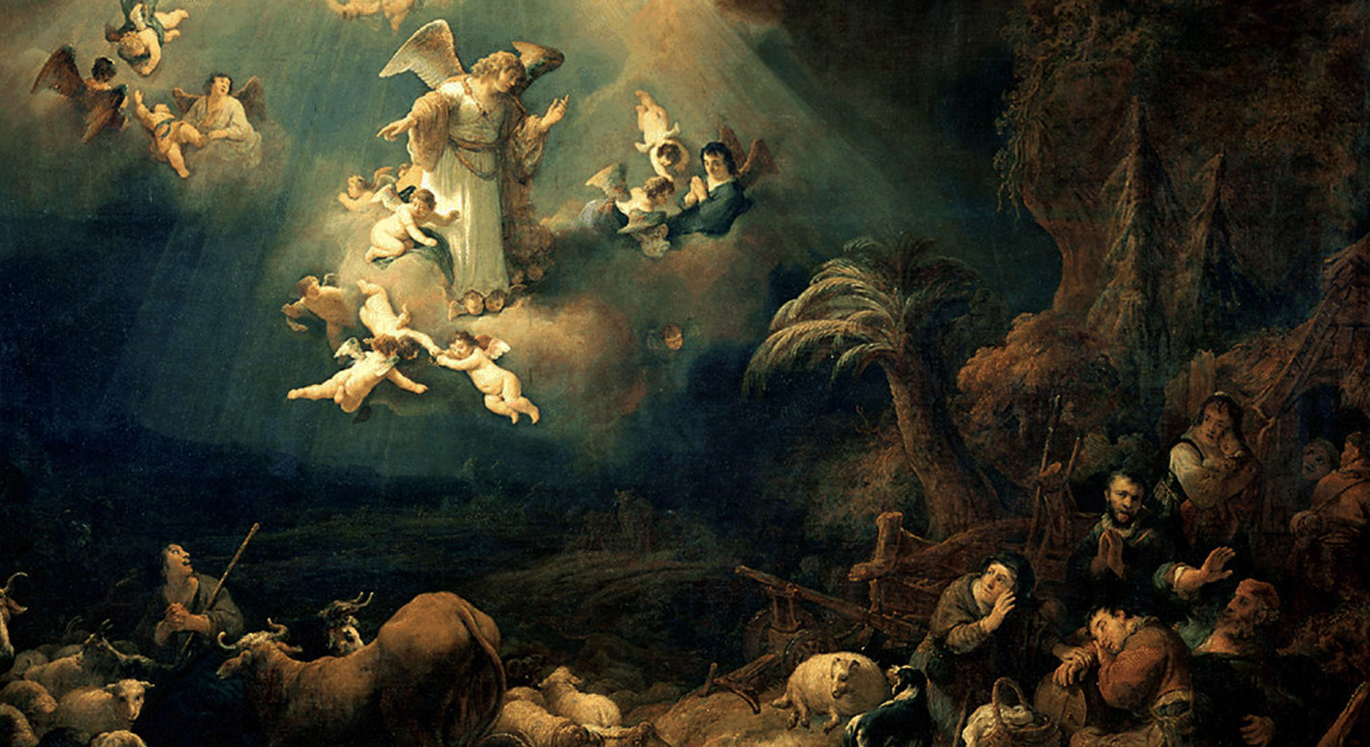 El ángel apareciendo a los pastores, por Govert Flinck