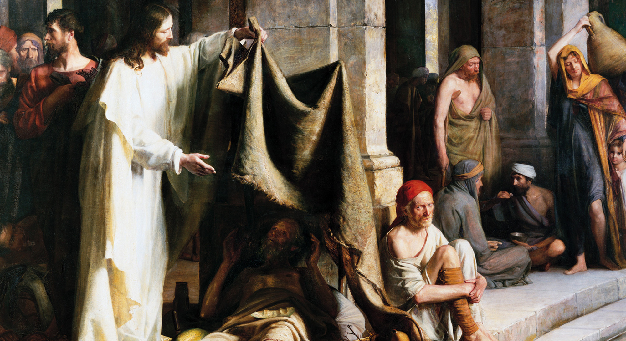 Jesús cura a los enfermos, por Carl Bloch