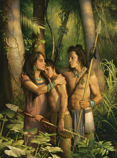 Painting of young, stripling warriors (Pintura de jóvenes, los jóvenes guerreros) por Joseph Brickey