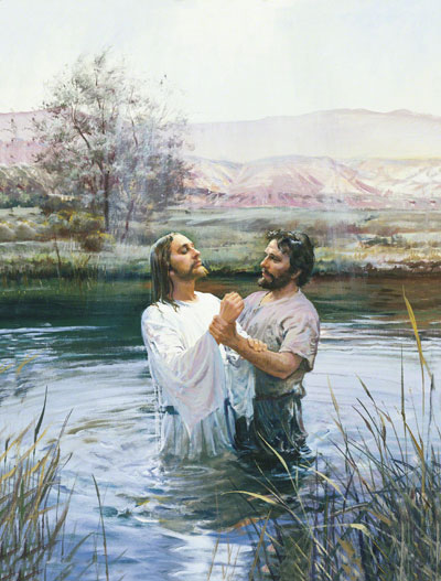 John the Baptist Baptizing Jesus (Juan el Bautista bautizando a Jesús) por Harry Anderson