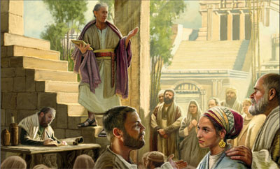 Nephi Teaching in the Temple (Nefi enseñando en el templo) por Dan Burr