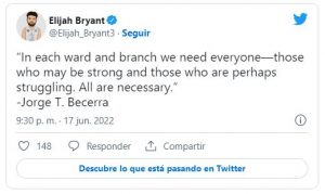 Tweet de Bryant, compartiendo mensaje de Élder T. Becerra