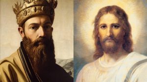 Retratos del rey Ezequías y el Mesías Jesucristo