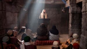 Jesucristo lee Isaías 61:1-2 en la sinagoga